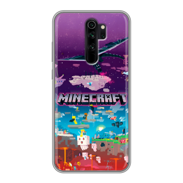 Силиконовый чехол на Xiaomi RedMi Note 8 Pro с принтом Майнкрафт Minecraft