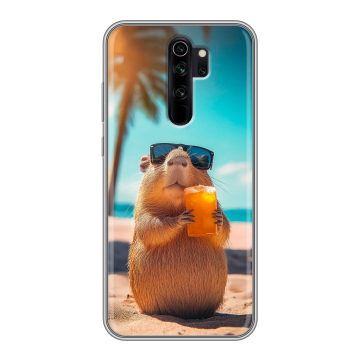 Силиконовый чехол на Xiaomi RedMi Note 8 Pro с принтом Капибара