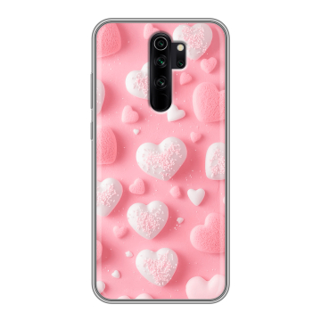 Силиконовый чехол на Xiaomi RedMi Note 8 Pro с принтом Сердечки Силиконовый чехол на Xiaomi RedMi Note 8 Pro с принтом Сердечки