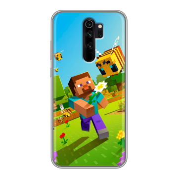 Силиконовый чехол на Xiaomi RedMi Note 8 Pro с принтом Майнкрафт Minecraft