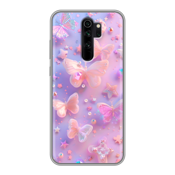 Силиконовый чехол на Xiaomi RedMi Note 8 Pro с принтом Бабочки