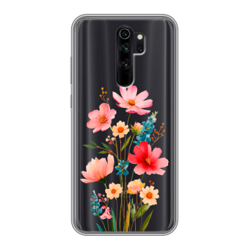 Силиконовый чехол на Xiaomi RedMi Note 8 Pro с принтом Цветы