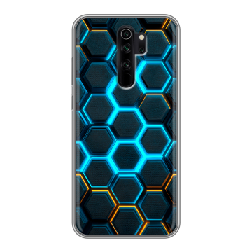 Силиконовый чехол на Xiaomi RedMi Note 8 Pro с принтом Неоновые соты