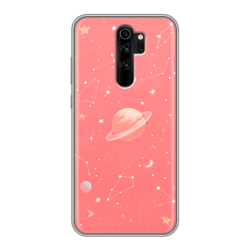 Силиконовый чехол на Xiaomi RedMi Note 8 Pro с принтом Розовый космос
