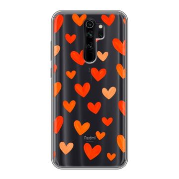 Силиконовый чехол на Xiaomi RedMi Note 8 Pro с принтом Сердечки
