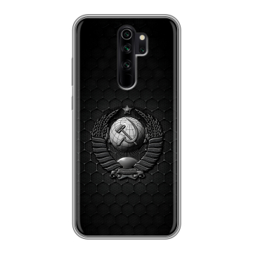 Силиконовый чехол на Xiaomi RedMi Note 8 Pro с принтом Герб Флаг СССР