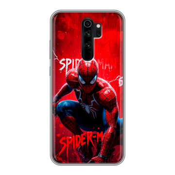 Силиконовый чехол на Xiaomi RedMi Note 8 Pro с принтом Spiderman Человек паук