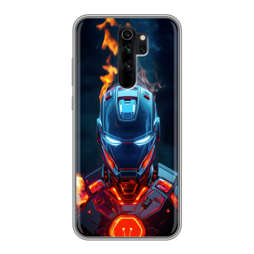 Силиконовый чехол на Xiaomi RedMi Note 8 Pro с принтом IronMan Железный человек