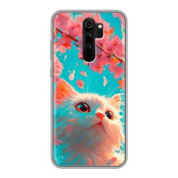 Силиконовый чехол на Xiaomi RedMi Note 8 Pro с принтом Красивый кот