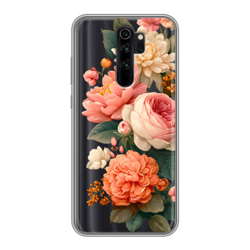 Силиконовый чехол на Xiaomi RedMi Note 8 Pro с принтом цветы