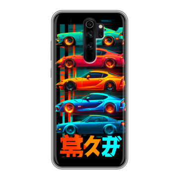 Силиконовый чехол на Xiaomi RedMi Note 8 Pro с принтом машины тачки