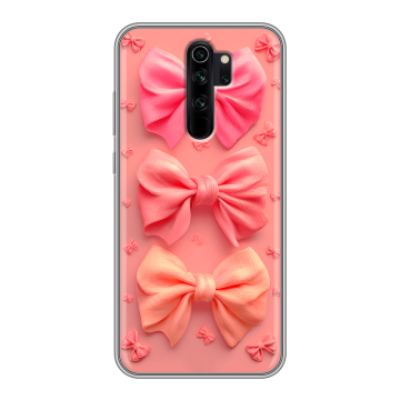 Силиконовый чехол на Xiaomi RedMi Note 8 Pro с принтом Розовые бантики