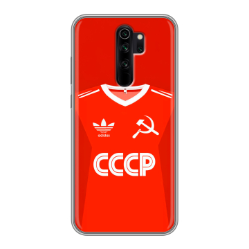Силиконовый чехол на Xiaomi RedMi Note 8 Pro с принтом Флаг Герб СССР