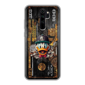 Силиконовый чехол на Xiaomi RedMi Note 8 Pro с принтом Дональд Дак Доллар Силиконовый чехол на Xiaomi RedMi Note 8 Pro с принтом Дональд Дак Доллар
