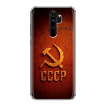Силиконовый чехол на Xiaomi RedMi Note 8 Pro с принтом Флаг Герб СССР