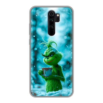 Силиконовый чехол на Xiaomi RedMi Note 8 Pro с принтом Новый год гринч