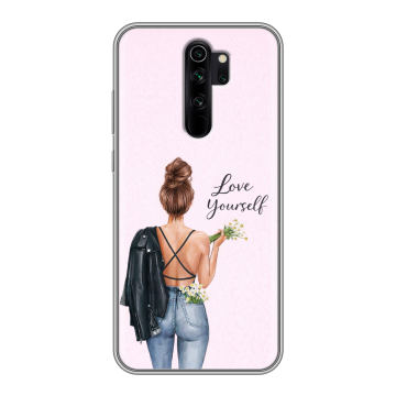 Силиконовый чехол на Xiaomi RedMi Note 8 Pro с принтом женский
