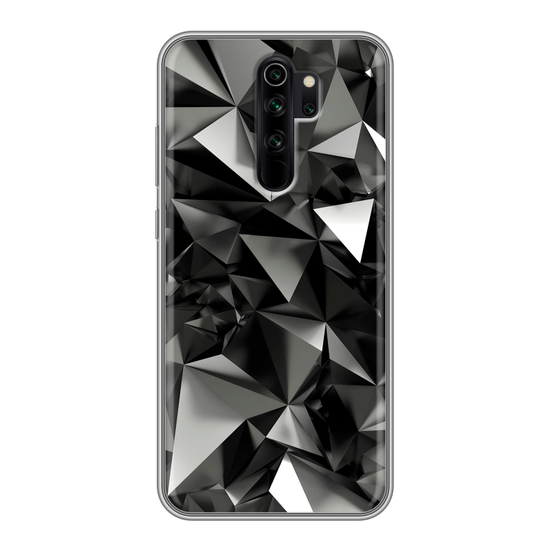 Силиконовый чехол на Xiaomi RedMi Note 8 Pro с принтом Черные кристаллы Силиконовый чехол на Xiaomi RedMi Note 8 Pro с принтом Черные кристаллы
