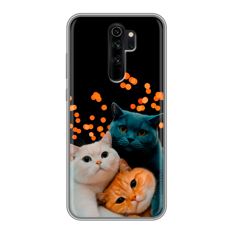 Силиконовый чехол на Xiaomi RedMi Note 8 Pro с принтом Кошки Силиконовый чехол на Xiaomi RedMi Note 8 Pro с принтом Кошки