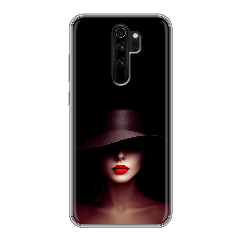 Силиконовый чехол на Xiaomi RedMi Note 8 Pro с принтом Девушка в шляпе Силиконовый чехол на Xiaomi RedMi Note 8 Pro с принтом Девушка в шляпе