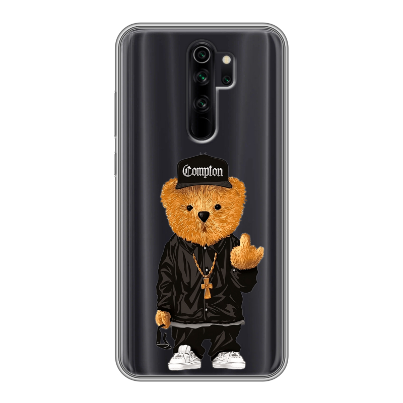 Силиконовый чехол на Xiaomi RedMi Note 8 Pro с принтом Мишка Силиконовый чехол на Xiaomi RedMi Note 8 Pro с принтом Мишка