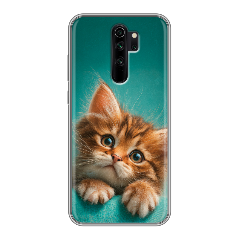 Силиконовый противоударный чехол на Xiaomi RedMi Note 8 Pro с принтом котенок Силиконовый противоударный чехол на Xiaomi RedMi Note 8 Pro с принтом котенок
