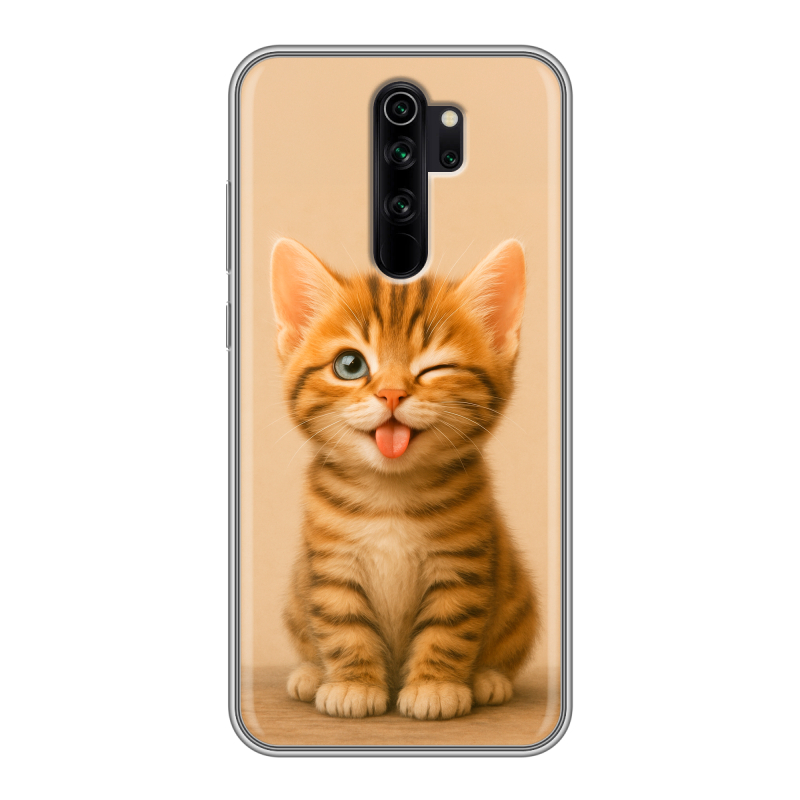 Силиконовый чехол на Xiaomi RedMi Note 8 Pro с принтом котенок Силиконовый чехол на Xiaomi RedMi Note 8 Pro с принтом котенок