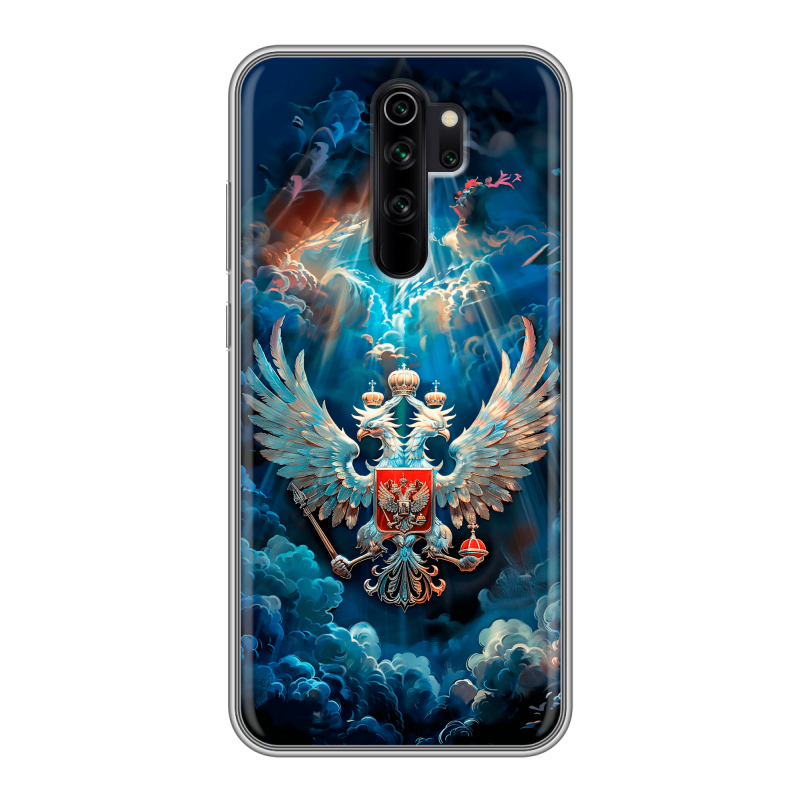 Силиконовый чехол на Xiaomi RedMi Note 8 Pro с принтом Герб флаг России Силиконовый чехол на Xiaomi RedMi Note 8 Pro с принтом Герб флаг России