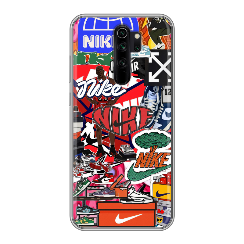 Силиконовый противоударный чехол на Xiaomi RedMi Note 8 Pro с принтом Найк Nike яркий Силиконовый противоударный чехол на Xiaomi RedMi Note 8 Pro с принтом Найк Nike яркий