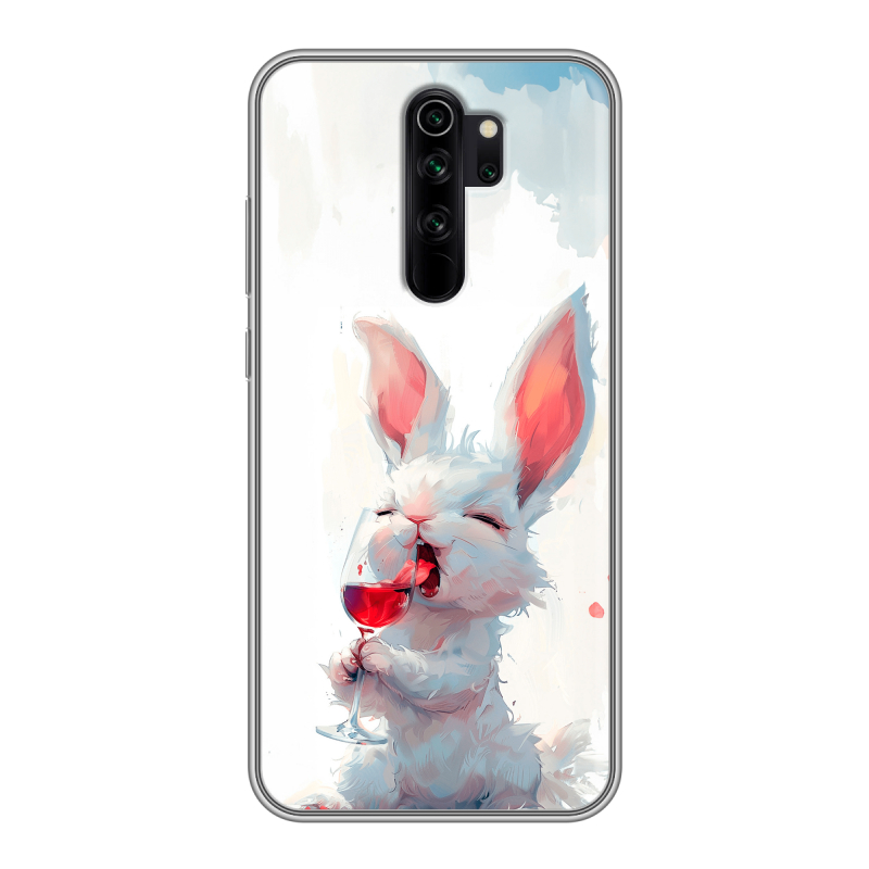Силиконовый противоударный чехол на Xiaomi RedMi Note 8 Pro с принтом кролик зайчик Силиконовый противоударный чехол на Xiaomi RedMi Note 8 Pro с принтом кролик зайчик