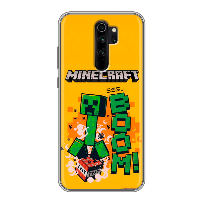 Силиконовый противоударный чехол на Xiaomi RedMi Note 8 Pro с принтом Майнкрафт Minecraft Силиконовый противоударный чехол на Xiaomi RedMi Note 8 Pro с принтом Майнкрафт Minecraft