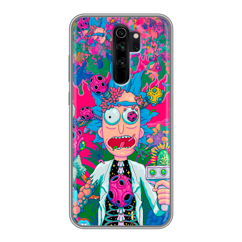 Силиконовый противоударный чехол на Xiaomi RedMi Note 8 Pro с принтом Рик и Морти Rick Morty Силиконовый противоударный чехол на Xiaomi RedMi Note 8 Pro с принтом Рик и Морти Rick Morty