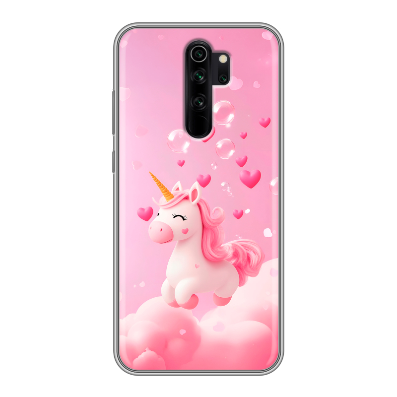 Силиконовый противоударный чехол на Xiaomi RedMi Note 8 Pro с принтом Единорог Силиконовый противоударный чехол на Xiaomi RedMi Note 8 Pro с принтом Единорог