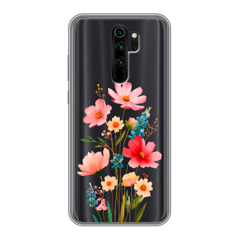 Силиконовый чехол на Xiaomi RedMi Note 8 Pro с принтом Цветы Силиконовый чехол на Xiaomi RedMi Note 8 Pro с принтом Цветы