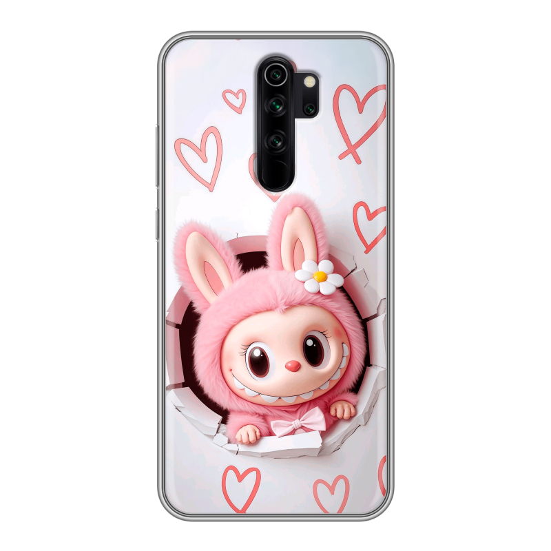Силиконовый чехол на Xiaomi RedMi Note 8 Pro с принтом Labubu Лабубу Силиконовый чехол на Xiaomi RedMi Note 8 Pro с принтом Labubu Лабубу