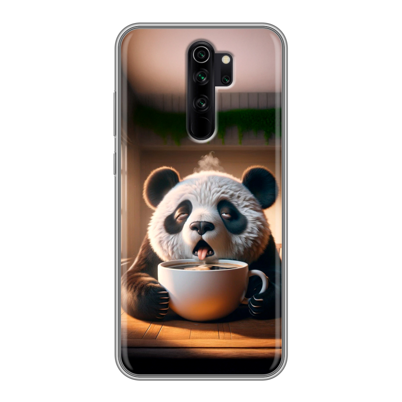 Силиконовый чехол на Xiaomi RedMi Note 8 Pro с принтом смешная панда Силиконовый чехол на Xiaomi RedMi Note 8 Pro с принтом смешная панда