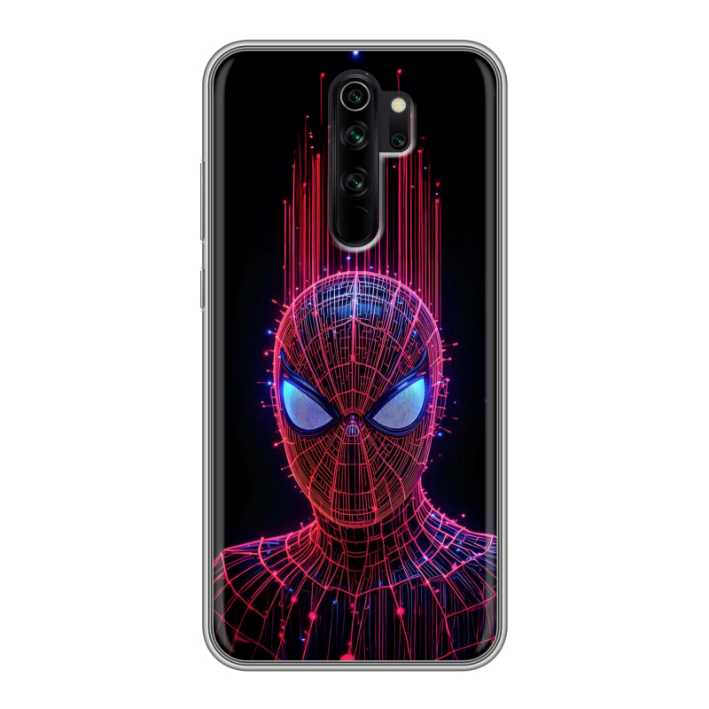 Силиконовый противоударный чехол на Xiaomi RedMi Note 8 Pro с принтом Spiderman Человек паук Силиконовый противоударный чехол на Xiaomi RedMi Note 8 Pro с принтом Spiderman Человек паук