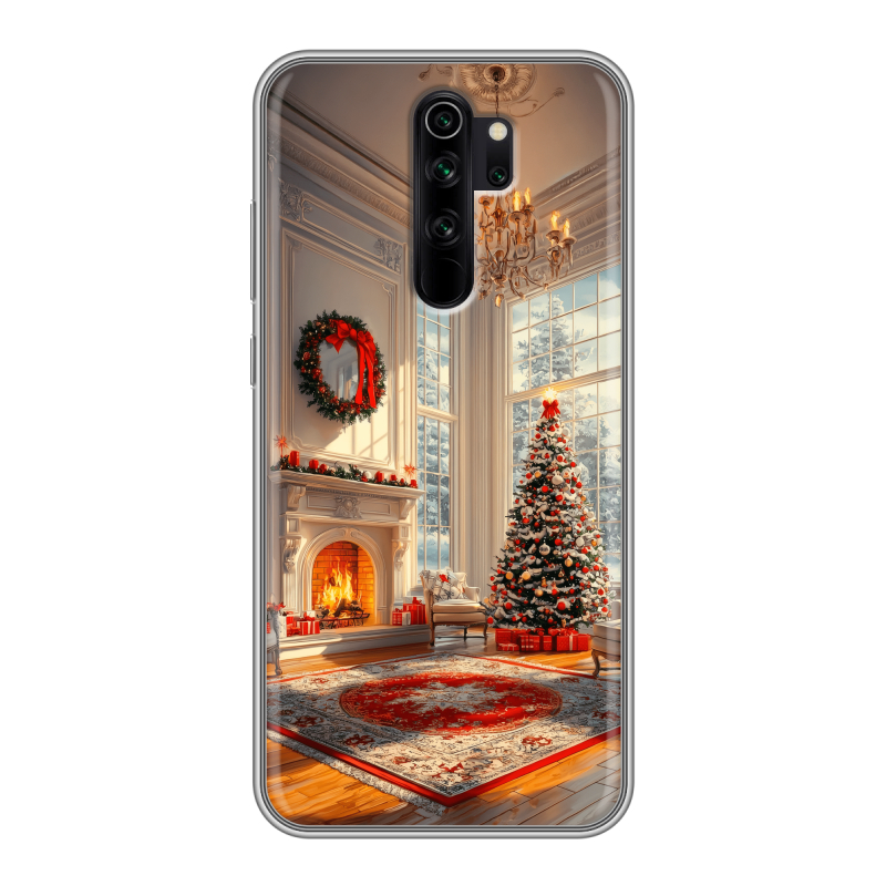 Силиконовый противоударный чехол на Xiaomi RedMi Note 8 Pro с принтом Новый год Силиконовый противоударный чехол на Xiaomi RedMi Note 8 Pro с принтом Новый год