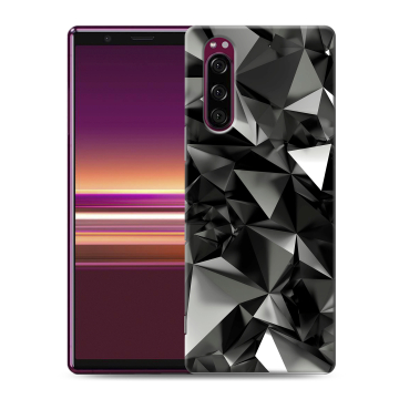 Силиконовый чехол на Sony Xperia 5 с принтом Черные кристаллы Силиконовый чехол на Sony Xperia 5 с принтом Черные кристаллы