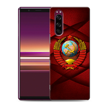 Силиконовый чехол на Sony Xperia 5 с принтом Герб СССР Силиконовый чехол на Sony Xperia 5 с принтом Герб СССР