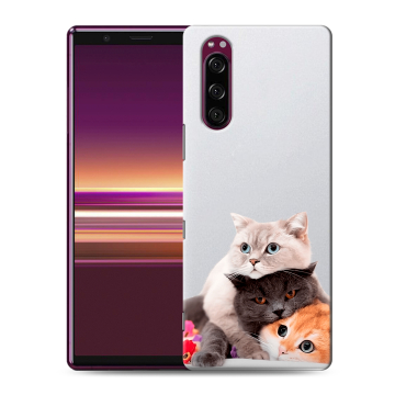 Силиконовый чехол на Sony Xperia 5 с принтом Кошки Силиконовый чехол на Sony Xperia 5 с принтом Кошки