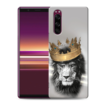 Силиконовый чехол на Sony Xperia 5 с принтом Лев с короной Силиконовый чехол на Sony Xperia 5 с принтом Лев с короной