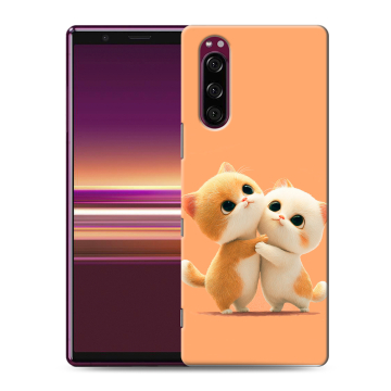 Силиконовый чехол на Sony Xperia 5 с принтом Милые котики Силиконовый чехол на Sony Xperia 5 с принтом Милые котики