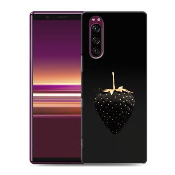 Силиконовый чехол на Sony Xperia 5 с принтом Черная клубника Силиконовый чехол на Sony Xperia 5 с принтом Черная клубника