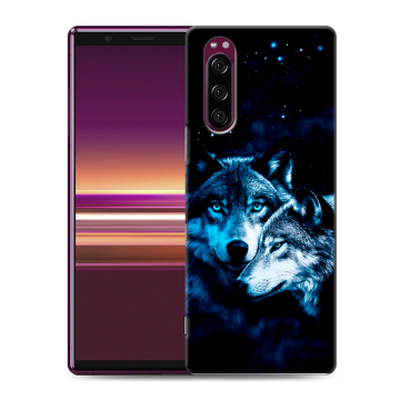 Силиконовый чехол на Sony Xperia 5 с принтом Волки Силиконовый чехол на Sony Xperia 5 с принтом Волки