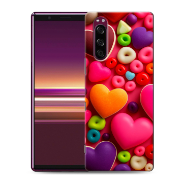 Силиконовый чехол на Sony Xperia 5 с принтом Сердечки Силиконовый чехол на Sony Xperia 5 с принтом Сердечки