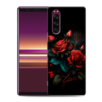 Силиконовый чехол на Sony Xperia 5 с принтом Розы красные Силиконовый чехол на Sony Xperia 5 с принтом Розы красные
