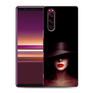 Силиконовый чехол на Sony Xperia 5 с принтом Девушка в шляпе
