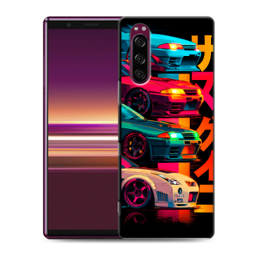 Силиконовый чехол на Sony Xperia 5 с принтом Гоночные машины Силиконовый чехол на Sony Xperia 5 с принтом Гоночные машины