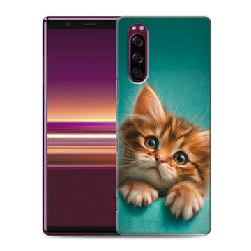 Силиконовый чехол на Sony Xperia 5 с принтом котенок Силиконовый чехол на Sony Xperia 5 с принтом котенок